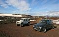 Woche1 - Parkplatz am Askja-Vulkankrater (auf 1100 Meter Höhe, Ende Juli liegt noch reichlich Schnee)